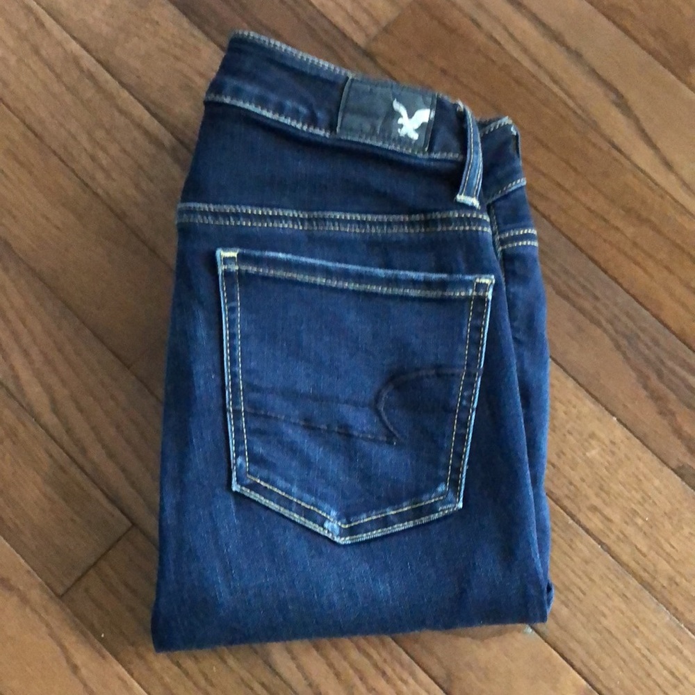 American Eagle Dark Blue Super Stretch Jeans Sz 2